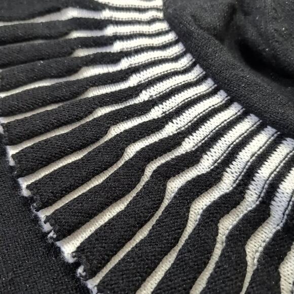Chico's black & white ruffle, open-front cardigan, size S/4 - Picture 8 of 11